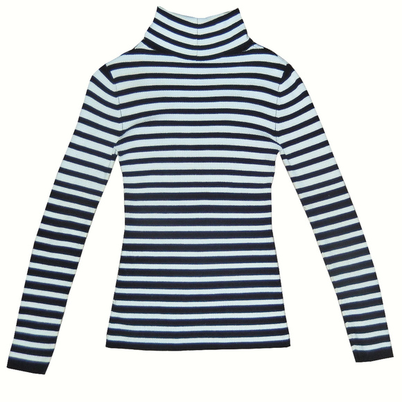 Forever 21 Sweaters - Forever 21 Striped Turtleneck Sweater Black White